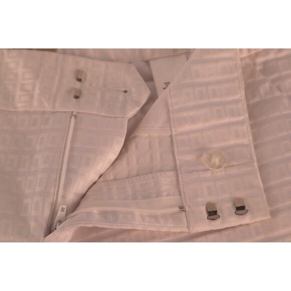 Banana Republic Martin Fit Womens Cropped Pants Size 8 White Textured Cotton Ble - Picture 7 of 10